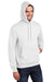 Port & Company PC90H/PC90HT Mens Essential Pill Resistant Fleece Hooded Sweatshirt Hoodie w/ Pouch Pocket White Model 3q