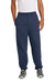 Port & Company PC90P Mens Essential Pill Resistant Fleece Sweatpants w/ Pockets Navy Blue Model Front