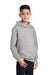 Port & Company PC90YH Youth Core Pill Resistant Fleece Hooded Sweatshirt Hoodie w/ Pouch Pocket Ash Grey Model 3q
