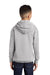 Port & Company PC90YH Youth Core Pill Resistant Fleece Hooded Sweatshirt Hoodie w/ Pouch Pocket Ash Grey Model Back