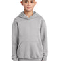 Port & Company Youth Core Pill Resistant Fleece Hooded Sweatshirt Hoodie w/ Pouch Pocket - Ash Grey