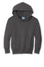 Port & Company PC90YH Youth Core Pill Resistant Fleece Hooded Sweatshirt Hoodie w/ Pouch Pocket Charcoal Grey Flat Front
