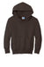 Port & Company PC90YH Youth Core Pill Resistant Fleece Hooded Sweatshirt Hoodie w/ Pouch Pocket Dark Chocolate Brown Flat Front