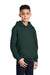 Port & Company PC90YH Youth Core Pill Resistant Fleece Hooded Sweatshirt Hoodie w/ Pouch Pocket Dark Green Model 3q