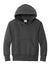 Port & Company PC90YH Youth Core Pill Resistant Fleece Hooded Sweatshirt Hoodie w/ Pouch Pocket Heather Dark Grey Flat Front