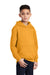 Port & Company PC90YH Youth Core Pill Resistant Fleece Hooded Sweatshirt Hoodie w/ Pouch Pocket Gold Model 3q