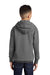 Port & Company PC90YH Youth Core Pill Resistant Fleece Hooded Sweatshirt Hoodie w/ Pouch Pocket Heather Graphite Grey Model Back