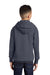 Port & Company PC90YH Youth Core Pill Resistant Fleece Hooded Sweatshirt Hoodie w/ Pouch Pocket Heather Navy Blue Model Back