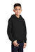 Port & Company PC90YH Youth Core Pill Resistant Fleece Hooded Sweatshirt Hoodie w/ Pouch Pocket Jet Black Model 3q