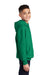 Port & Company PC90YH Youth Core Pill Resistant Fleece Hooded Sweatshirt Hoodie w/ Pouch Pocket Kelly Green Model Side