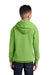 Port & Company PC90YH Youth Core Pill Resistant Fleece Hooded Sweatshirt Hoodie w/ Pouch Pocket Lime Green Model Back