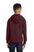 Port & Company PC90YH Youth Core Pill Resistant Fleece Hooded Sweatshirt Hoodie w/ Pouch Pocket Maroon Model Back