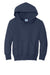 Port & Company PC90YH Youth Core Pill Resistant Fleece Hooded Sweatshirt Hoodie w/ Pouch Pocket Navy Blue Flat Front