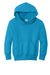Port & Company PC90YH Youth Core Pill Resistant Fleece Hooded Sweatshirt Hoodie w/ Pouch Pocket Neon Blue Flat Front