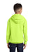 Port & Company PC90YH Youth Core Pill Resistant Fleece Hooded Sweatshirt Hoodie w/ Pouch Pocket Neon Yellow Model Back