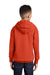 Port & Company PC90YH Youth Core Pill Resistant Fleece Hooded Sweatshirt Hoodie w/ Pouch Pocket Orange Model Back