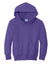 Port & Company PC90YH Youth Core Pill Resistant Fleece Hooded Sweatshirt Hoodie w/ Pouch Pocket Purple Flat Front