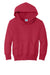 Port & Company PC90YH Youth Core Pill Resistant Fleece Hooded Sweatshirt Hoodie w/ Pouch Pocket Red Flat Front