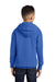 Port & Company PC90YH Youth Core Pill Resistant Fleece Hooded Sweatshirt Hoodie w/ Pouch Pocket Royal Blue Model Back