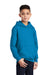 Port & Company PC90YH Youth Core Pill Resistant Fleece Hooded Sweatshirt Hoodie w/ Pouch Pocket Sapphire Blue Model 3q