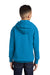 Port & Company PC90YH Youth Core Pill Resistant Fleece Hooded Sweatshirt Hoodie w/ Pouch Pocket Sapphire Blue Model Back