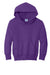 Port & Company PC90YH Youth Core Pill Resistant Fleece Hooded Sweatshirt Hoodie w/ Pouch Pocket Team Purple Flat Front