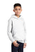 Port & Company PC90YH Youth Core Pill Resistant Fleece Hooded Sweatshirt Hoodie w/ Pouch Pocket White Model 3q