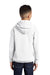 Port & Company PC90YH Youth Core Pill Resistant Fleece Hooded Sweatshirt Hoodie w/ Pouch Pocket White Model Back