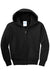 Port & Company PC90YZH Youth Core Pill Resistant Fleece Full Zip Hooded Sweatshirt Hoodie w/ Pockets Jet Black Flat Front