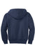 Port & Company PC90YZH Youth Core Pill Resistant Fleece Full Zip Hooded Sweatshirt Hoodie w/ Pockets Navy Blue Flat Back