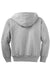 Port & Company PC90YZH Youth Core Pill Resistant Fleece Full Zip Hooded Sweatshirt Hoodie w/ Pockets Ash Grey Flat Back