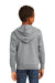 Port & Company PC90YZH Youth Core Pill Resistant Fleece Full Zip Hooded Sweatshirt Hoodie w/ Pockets Heather Grey Model Back