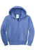 Port & Company PC90YZH Youth Core Pill Resistant Fleece Full Zip Hooded Sweatshirt Hoodie w/ Pockets Carolina Blue Flat Front