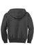 Port & Company PC90YZH Youth Core Pill Resistant Fleece Full Zip Hooded Sweatshirt Hoodie w/ Pockets Heather Dark Grey Flat Back