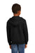 Port & Company PC90YZH Youth Core Pill Resistant Fleece Full Zip Hooded Sweatshirt Hoodie w/ Pockets Jet Black Model Back