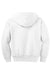 Port & Company PC90YZH Youth Core Pill Resistant Fleece Full Zip Hooded Sweatshirt Hoodie w/ Pockets White Flat Back