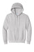 Port & Company PC90ZH/PC90ZHT Mens Essential Pill Resistant Fleece Full Zip Hooded Sweatshirt Hoodie w/ Pockets Ash Grey Flat Front