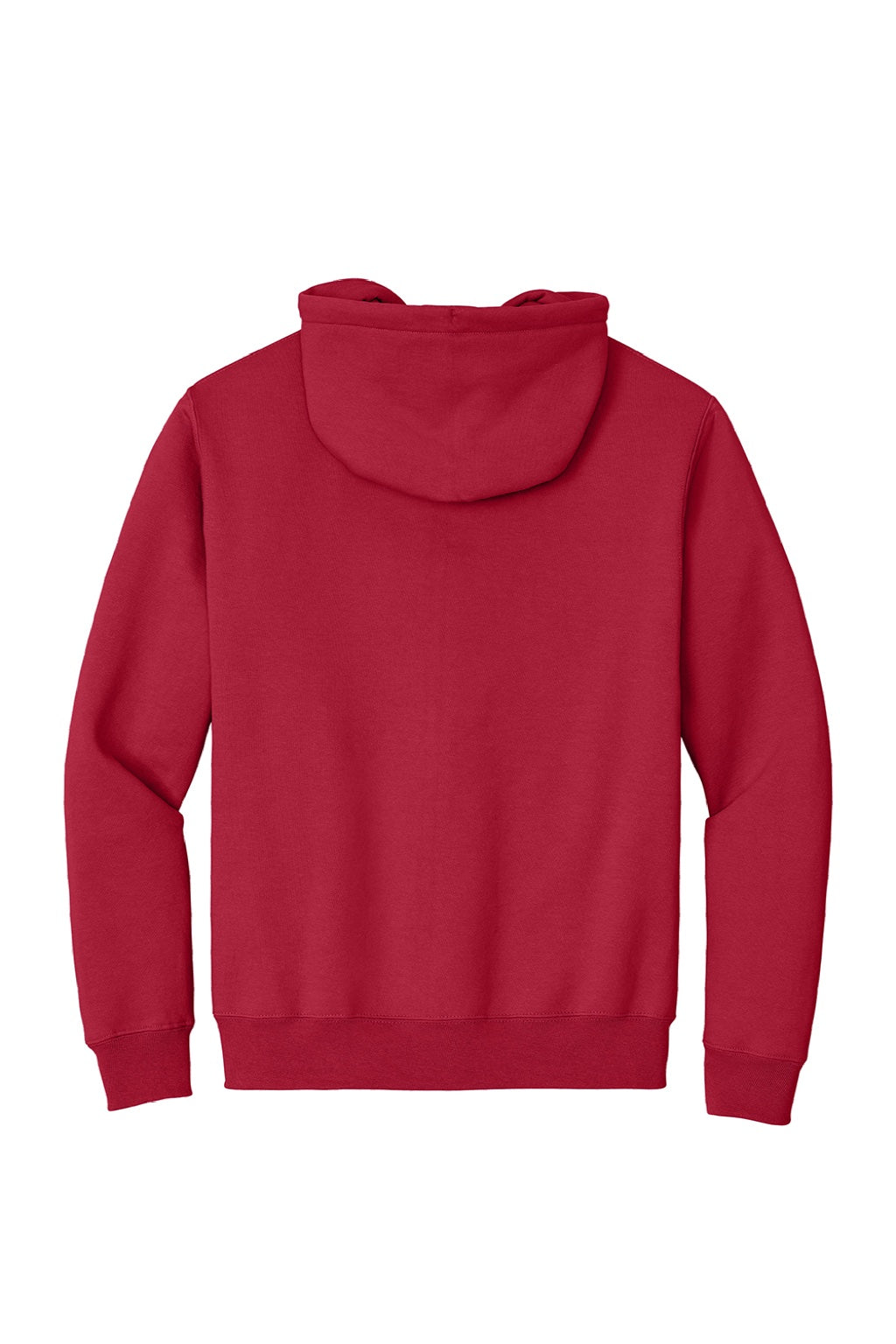 Port & Company PC90ZH/PC90ZHT Mens Essential Pill Resistant Fleece Full Zip Hooded Sweatshirt Hoodie w/ Pockets Red Flat Back