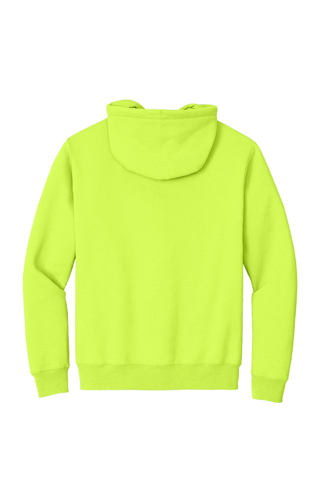 Port & Company PC90ZH/PC90ZHT Mens Essential Pill Resistant Fleece Full Zip Hooded Sweatshirt Hoodie w/ Pockets Safety Green Flat Back
