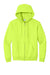 Port & Company PC90ZH/PC90ZHT Mens Essential Pill Resistant Fleece Full Zip Hooded Sweatshirt Hoodie w/ Pockets Safety Green Flat Front