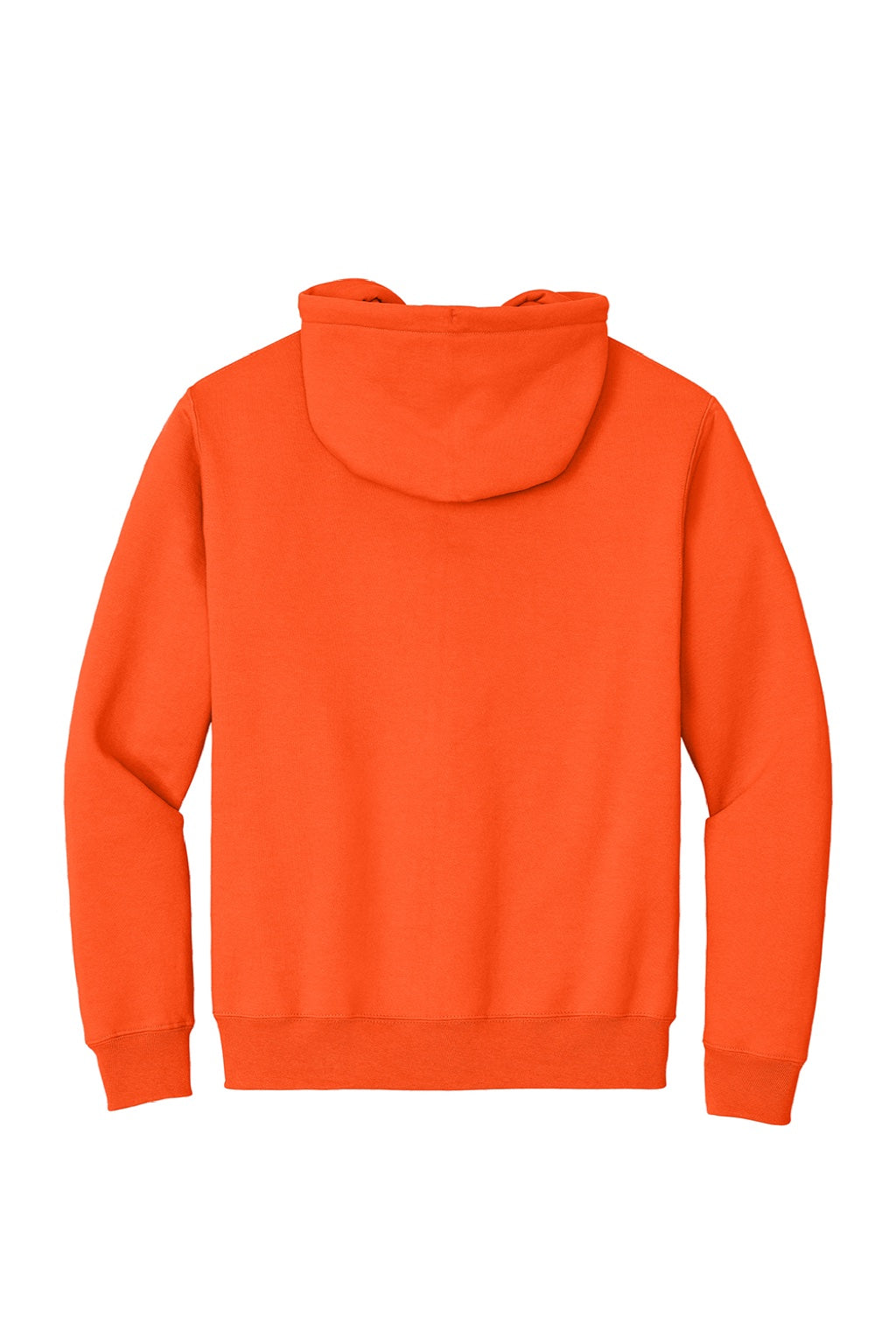 Port & Company PC90ZH/PC90ZHT Mens Essential Pill Resistant Fleece Full Zip Hooded Sweatshirt Hoodie w/ Pockets Safety Orange Flat Back