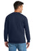 Port & Company PC90/PC90T Mens Essential Pill Resistant Fleece Crewneck Sweatshirt Navy Blue Model Back