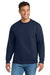 Port & Company PC90/PC90T Mens Essential Pill Resistant Fleece Crewneck Sweatshirt Navy Blue Model Front