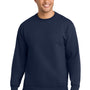 Port & Company Mens Essential Pill Resistant Fleece Crewneck Sweatshirt - Navy Blue