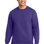 Port & Company Mens Essential Pill Resistant Fleece Crewneck Sweatshirt - Purple