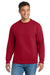 Port & Company PC90/PC90T Mens Essential Pill Resistant Fleece Crewneck Sweatshirt Red Model Front