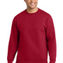 Port & Company Mens Essential Pill Resistant Fleece Crewneck Sweatshirt - Red