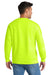 Port & Company PC90/PC90T Mens Essential Pill Resistant Fleece Crewneck Sweatshirt Safety Green Model Back