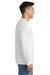 Port & Company PC90/PC90T Mens Essential Pill Resistant Fleece Crewneck Sweatshirt White Model Side