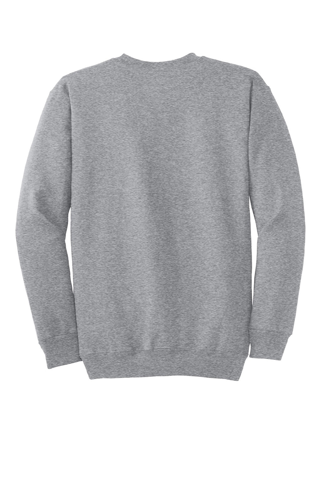 Port & Company PC90/PC90T Mens Essential Pill Resistant Fleece Crewneck Sweatshirt Heather Grey Flat Back
